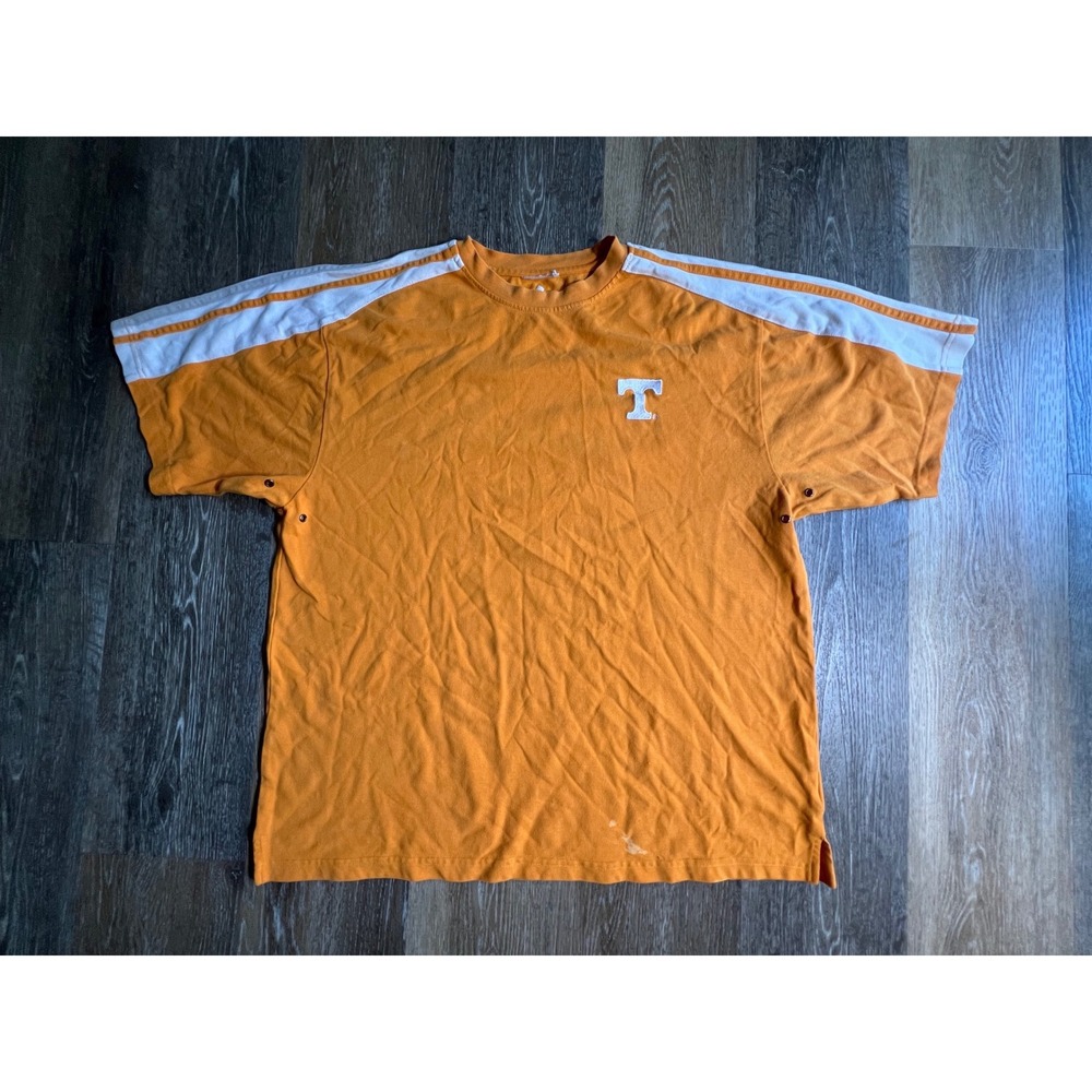 Adidas Tennessee Volunteers Shirt Mens XL Orange Short Sleeve Snap Vent Tee